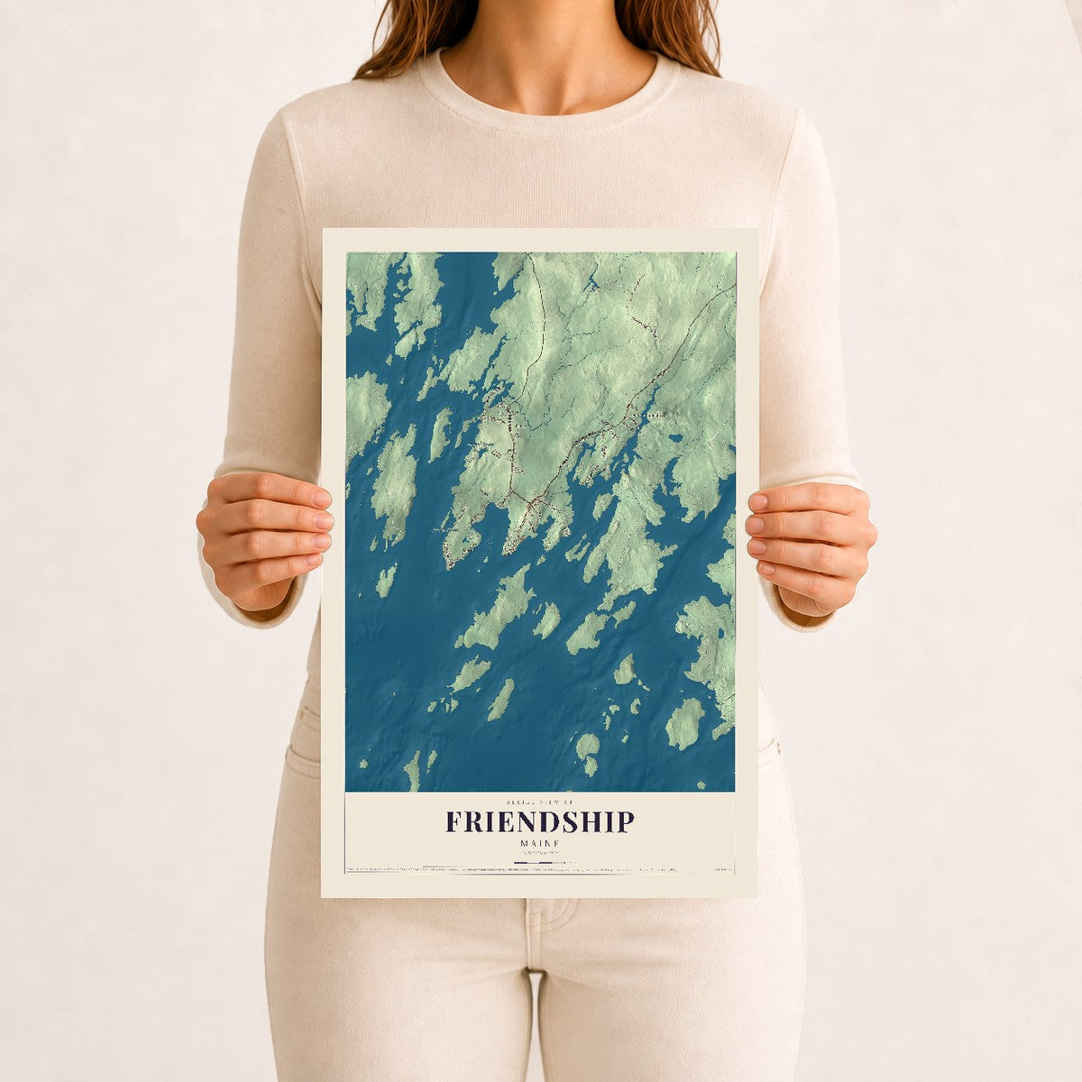 Friendship, Maine map print - 12 x 18 archival matte print
