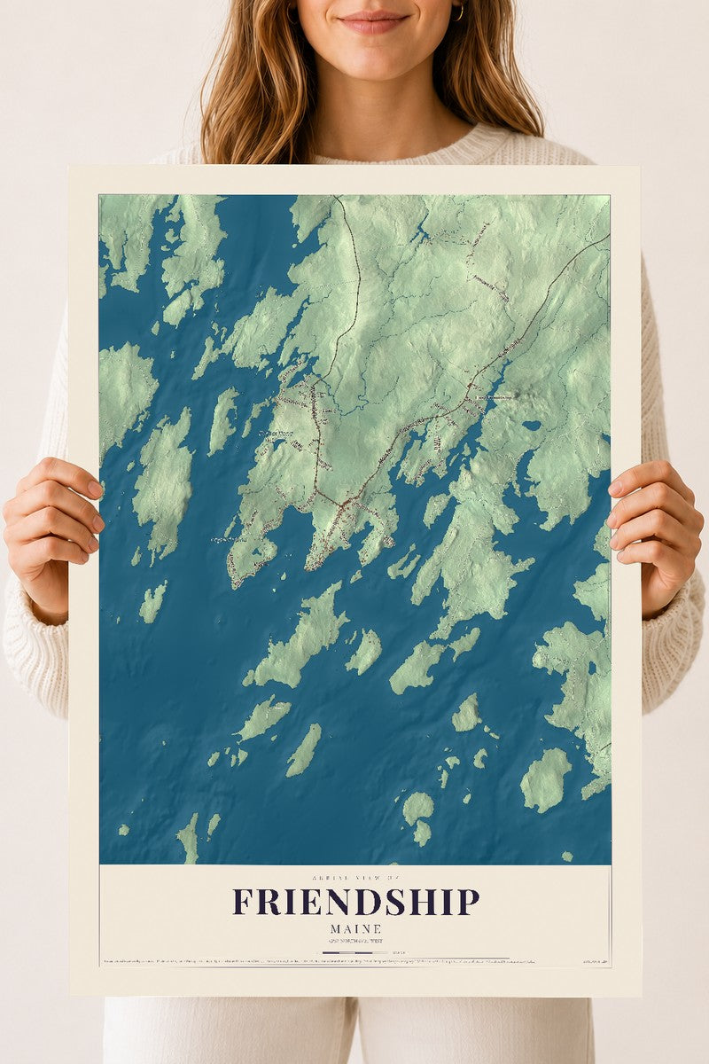 Friendship, Maine map print - 18 x 24 archival matte print