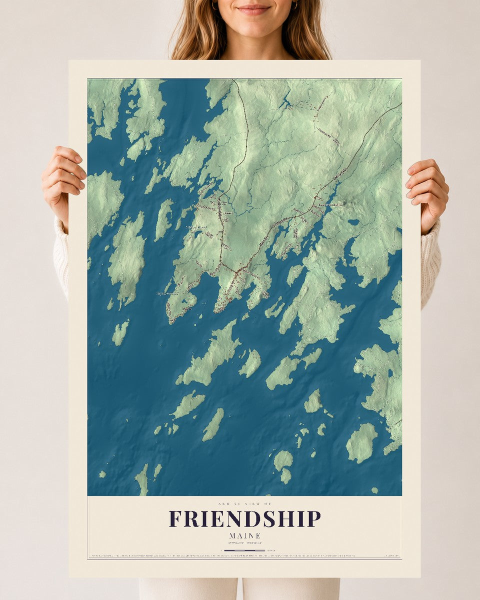 Friendship, Maine map print - 24 x 36 archival matte print