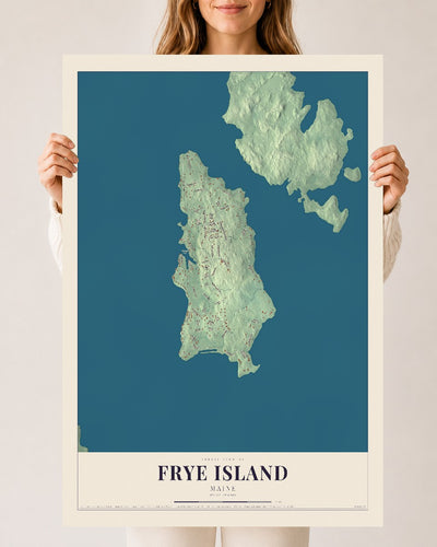 Frye Island, Maine map print - 24 x 36 archival matte print