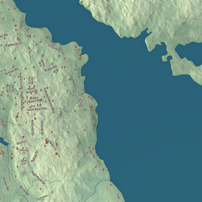 Terrain and local geography detail from the Frye Island, Maine map
