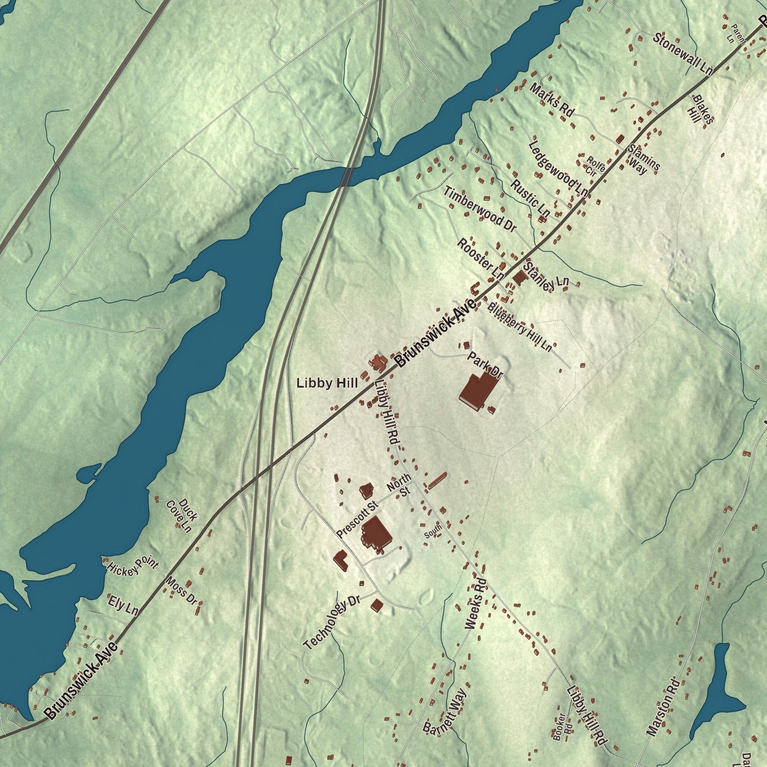 Street and neighborhood detail from the Gardiner, Maine map