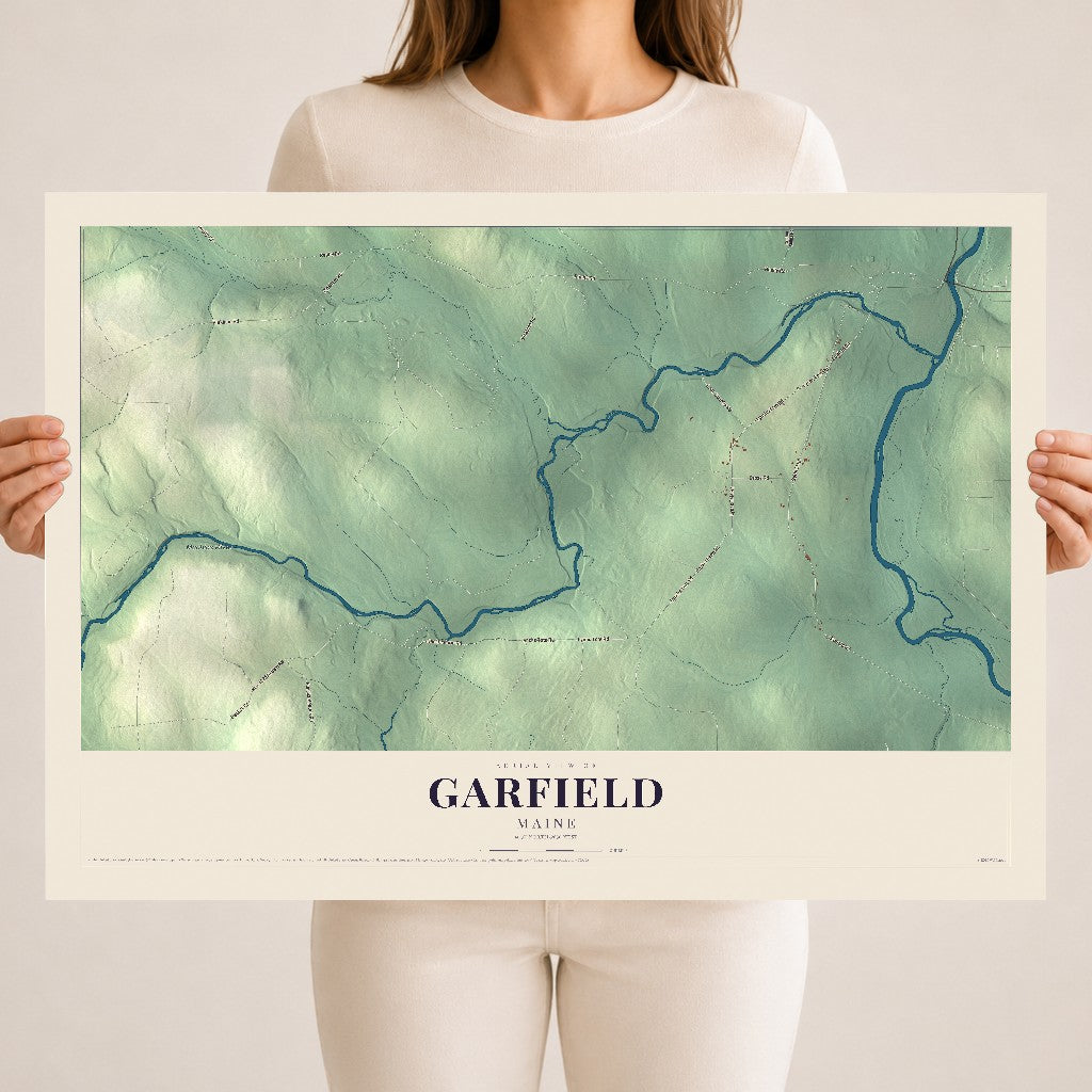 Garfield, Maine map print - 18 x 24 archival matte print