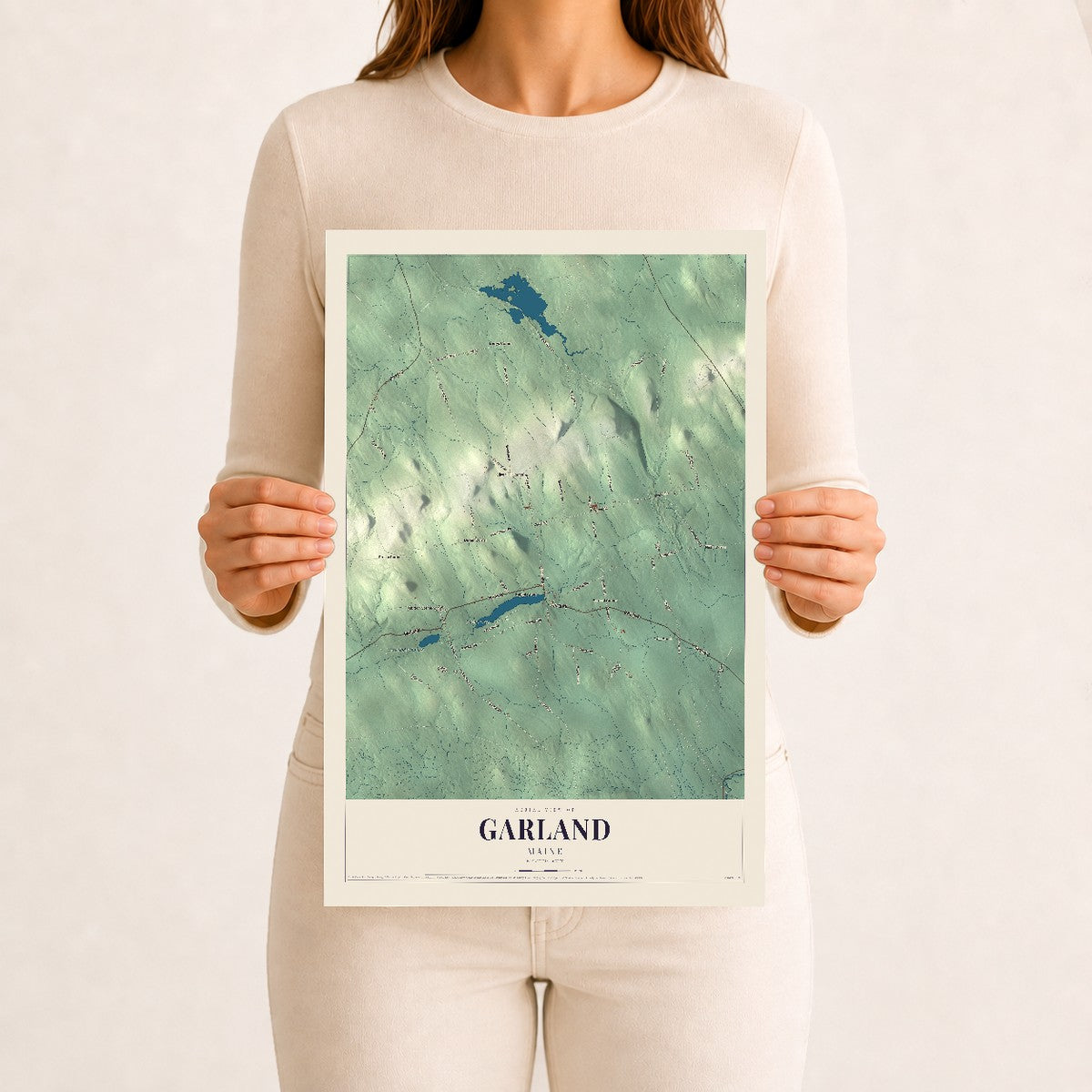 Garland, Maine map print - 12 x 18 archival matte print