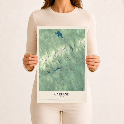 Garland, Maine map print - 12 x 18 archival matte print