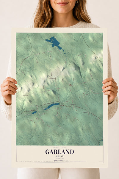 Garland, Maine map print - 18 x 24 archival matte print