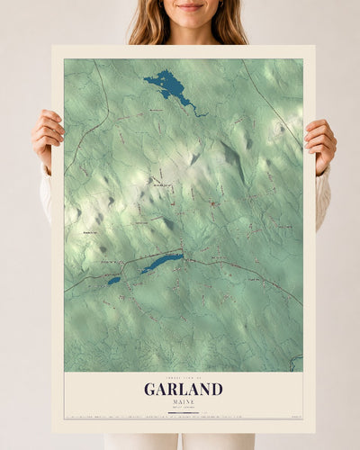 Garland, Maine map print - 24 x 36 archival matte print