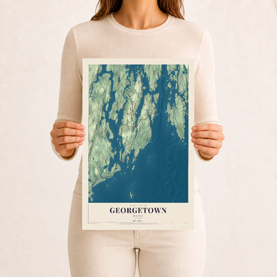 Georgetown, Maine map print - 12 x 18 archival matte print