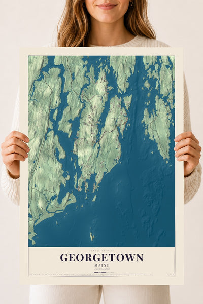Georgetown, Maine map print - 18 x 24 archival matte print