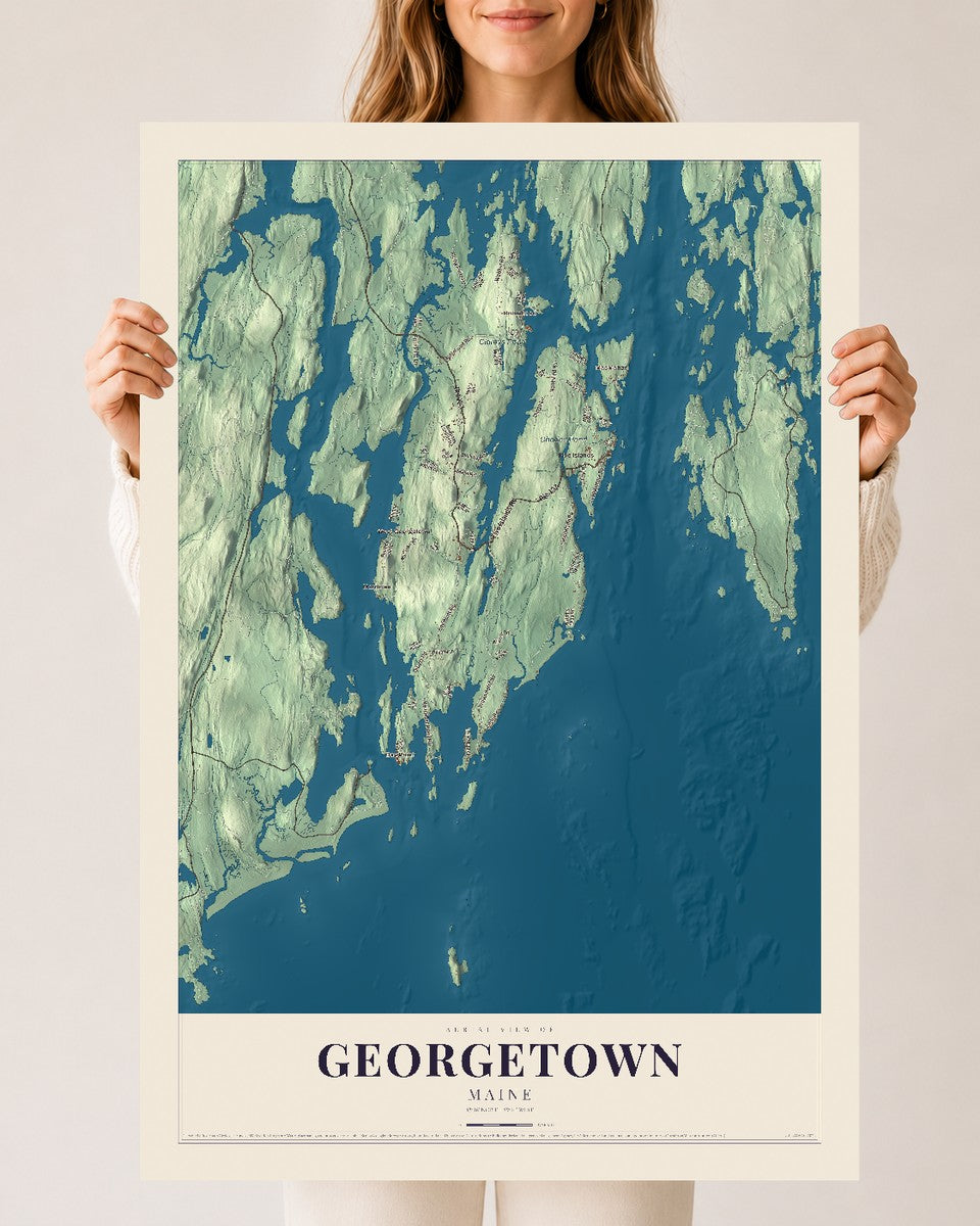 Georgetown, Maine map print - 24 x 36 archival matte print