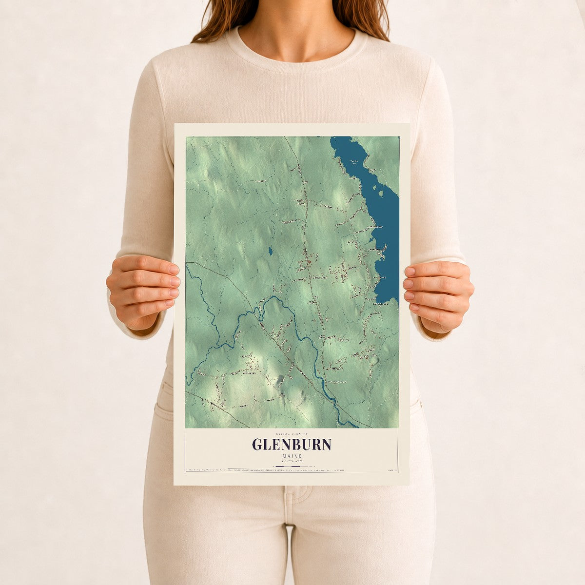 Glenburn, Maine map print - 12 x 18 archival matte print