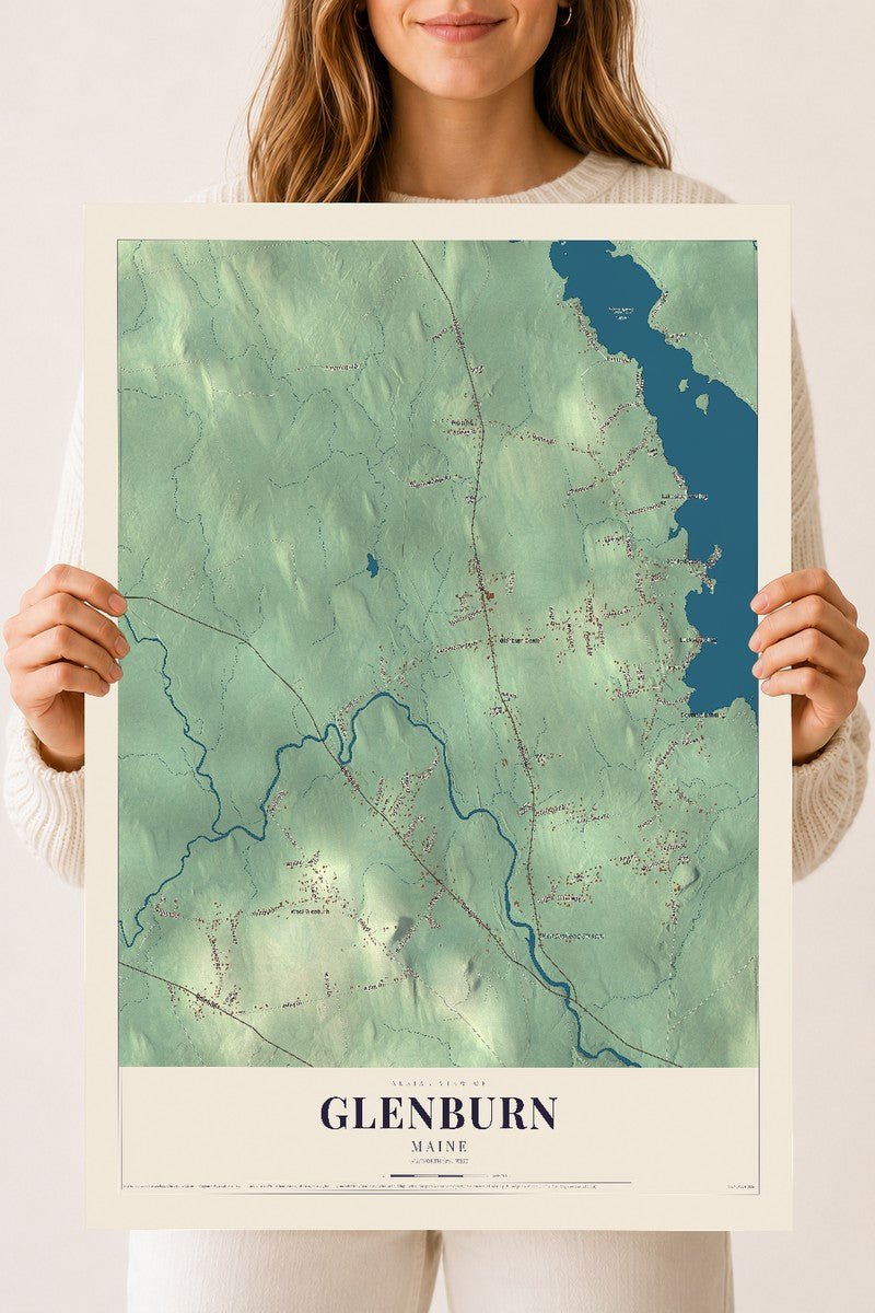 Glenburn, Maine map print - 18 x 24 archival matte print
