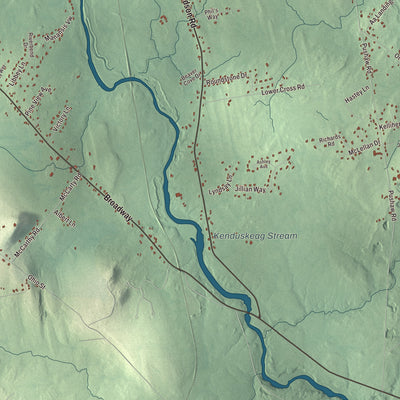Terrain and local geography detail from the Glenburn, Maine map