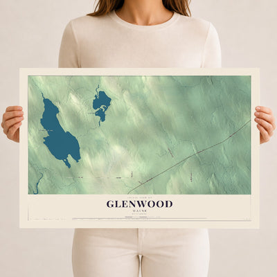 Glenwood, Maine map print - 12 x 18 archival matte print