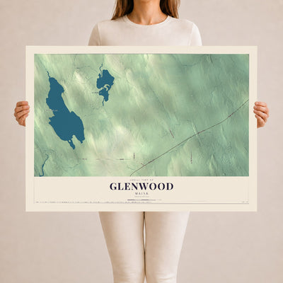Glenwood, Maine map print - 24 x 36 archival matte print