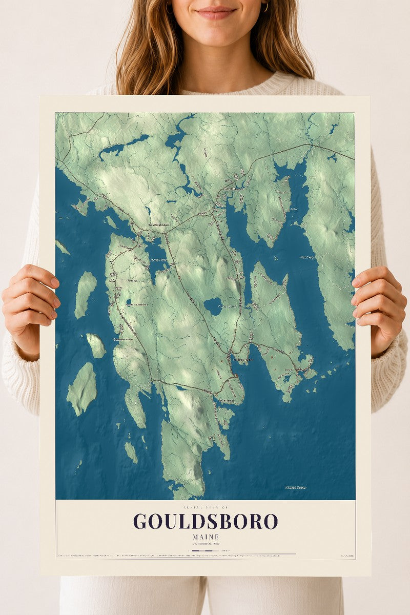 Gouldsboro, Maine map print - 18 x 24 archival matte print