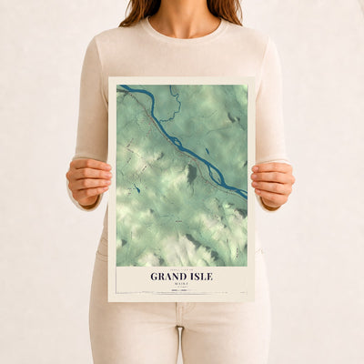 Grand Isle, Maine map print - 12 x 18 archival matte print