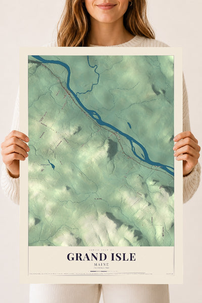 Grand Isle, Maine map print - 18 x 24 archival matte print