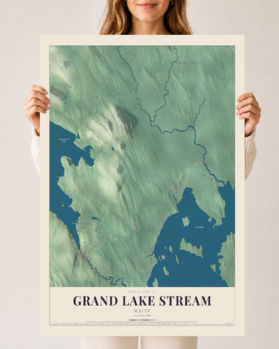 Grand Lake Stream, Maine map print - 24 x 36 archival matte print
