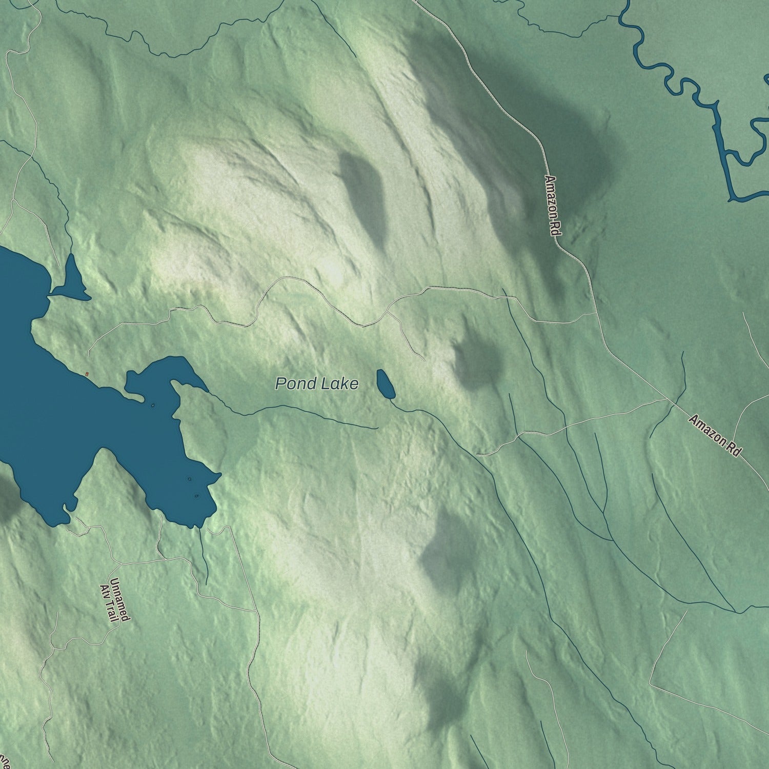 Terrain and local geography detail from the Grand Lake Stream, Maine map