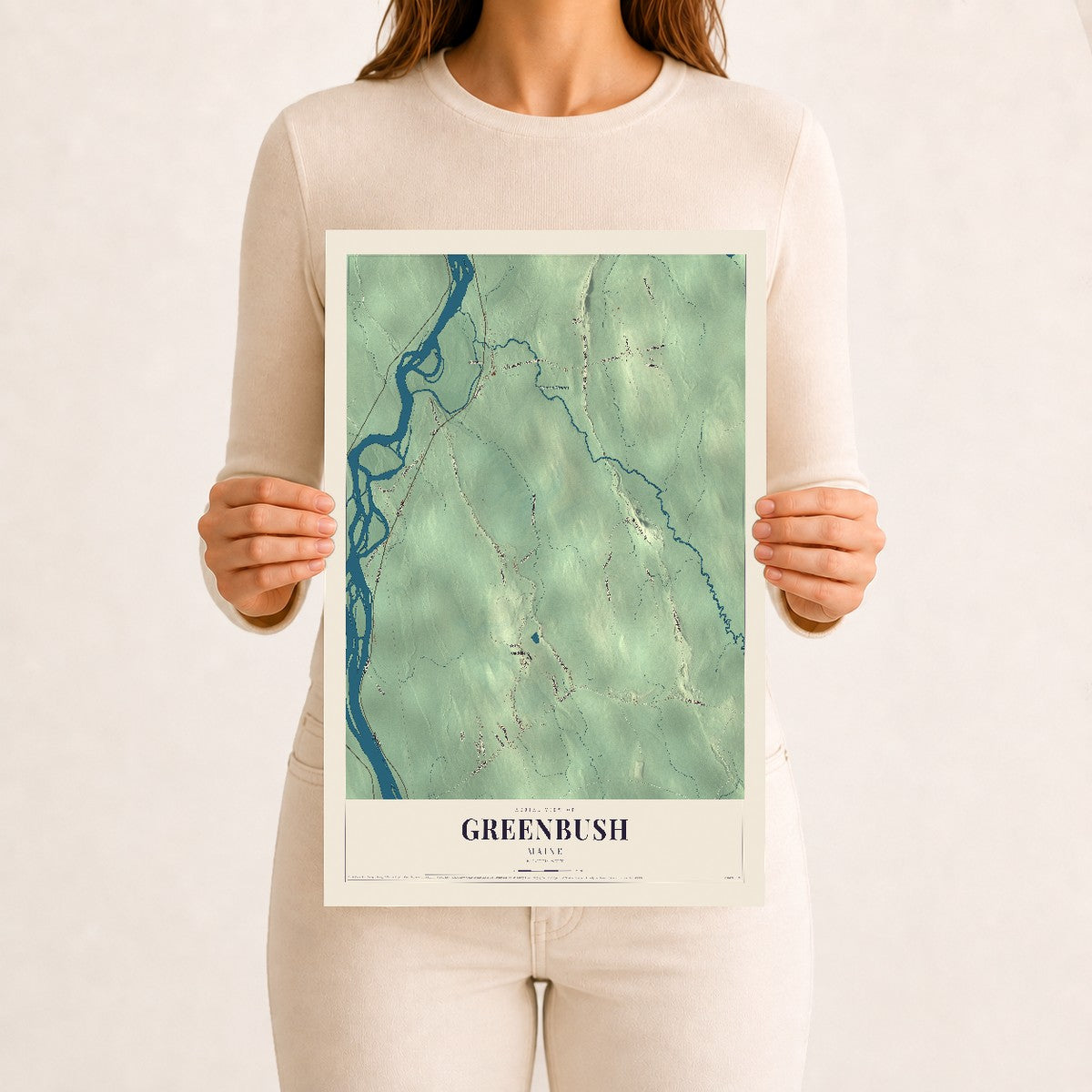 Greenbush, Maine map print - 12 x 18 archival matte print