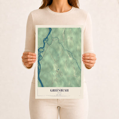 Greenbush, Maine map print - 12 x 18 archival matte print