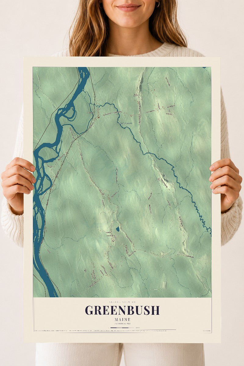 Greenbush, Maine map print - 18 x 24 archival matte print