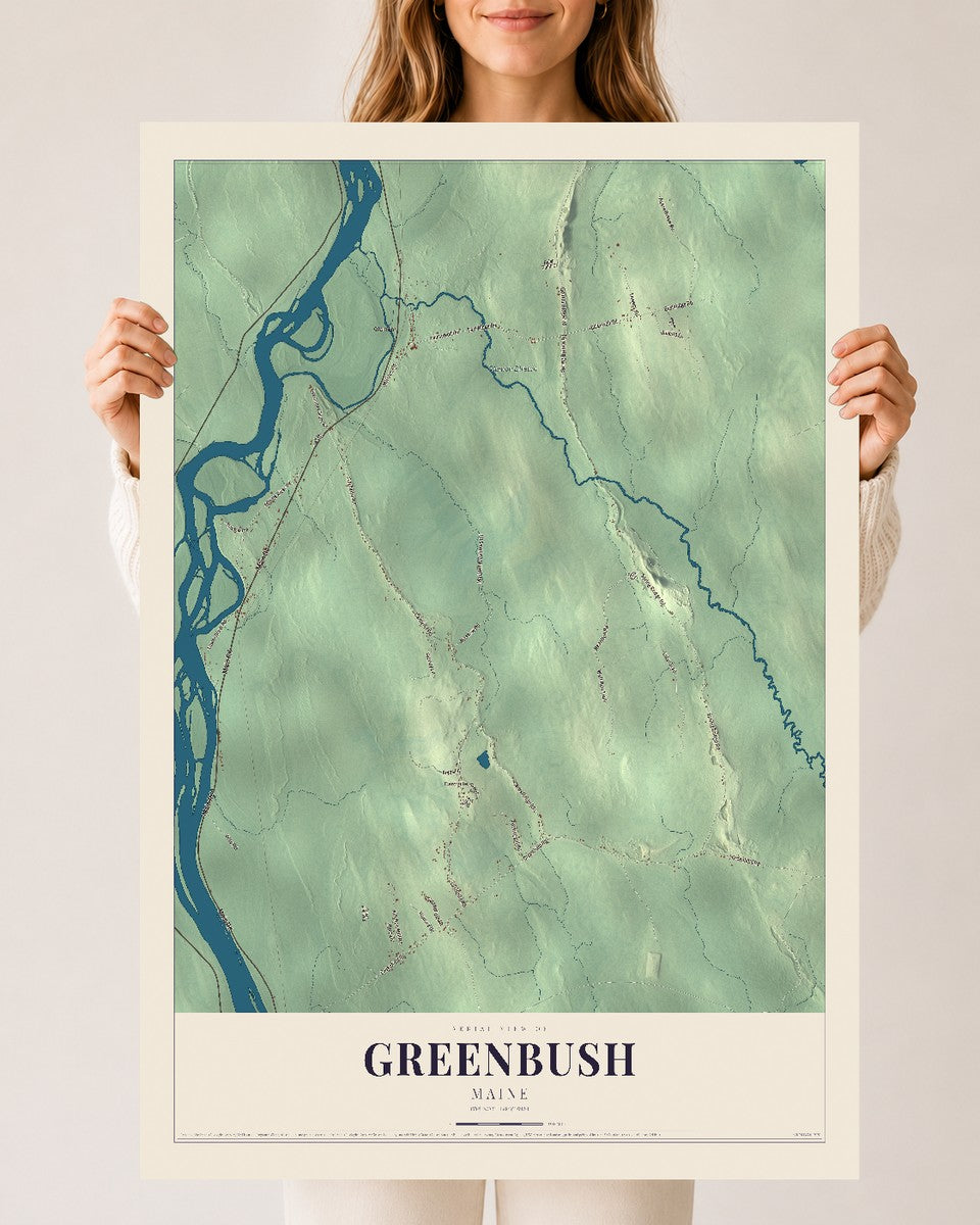 Greenbush, Maine map print - 24 x 36 archival matte print