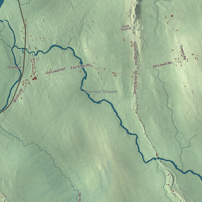 Terrain and local geography detail from the Greenbush, Maine map