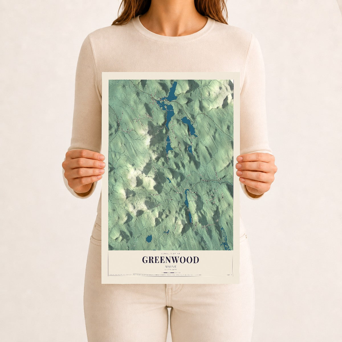Greenwood, Maine map print - 12 x 18 archival matte print
