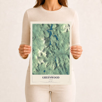 Greenwood, Maine map print - 12 x 18 archival matte print