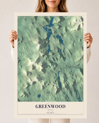 Greenwood, Maine map print - 24 x 36 archival matte print