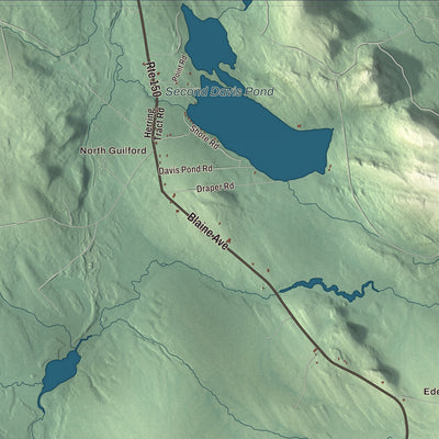 Terrain and local geography detail from the Guilford, Maine map