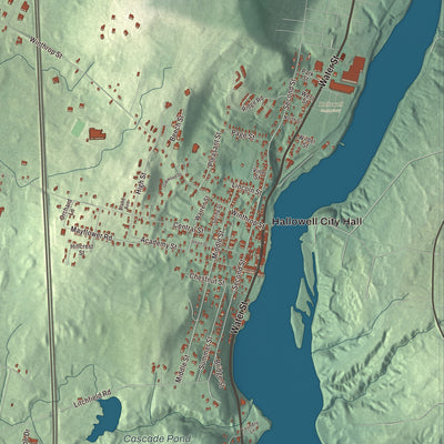 Street and neighborhood detail from the Hallowell, Maine map