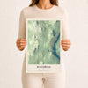 Map of Hallowell, Maine, 12 x 18 inch unframed archival matte print