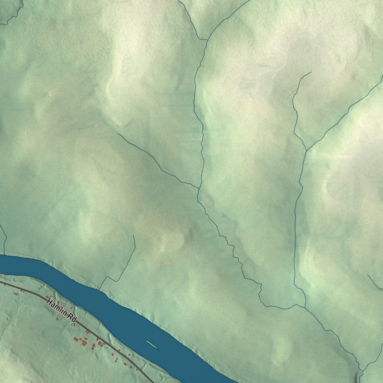 Terrain and local geography detail from the Hamlin, Maine map
