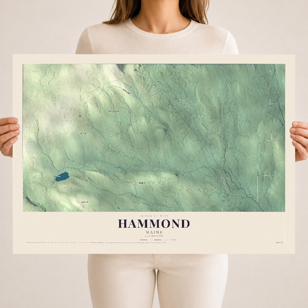 Hammond, Maine map print - 18 x 24 archival matte print
