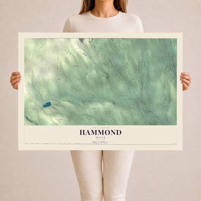 Hammond, Maine map print - 24 x 36 archival matte print