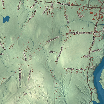 Street and neighborhood detail from the Hampden, Maine map