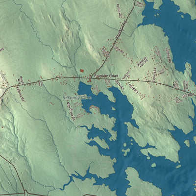 Terrain and local geography detail from the Hancock, Maine map