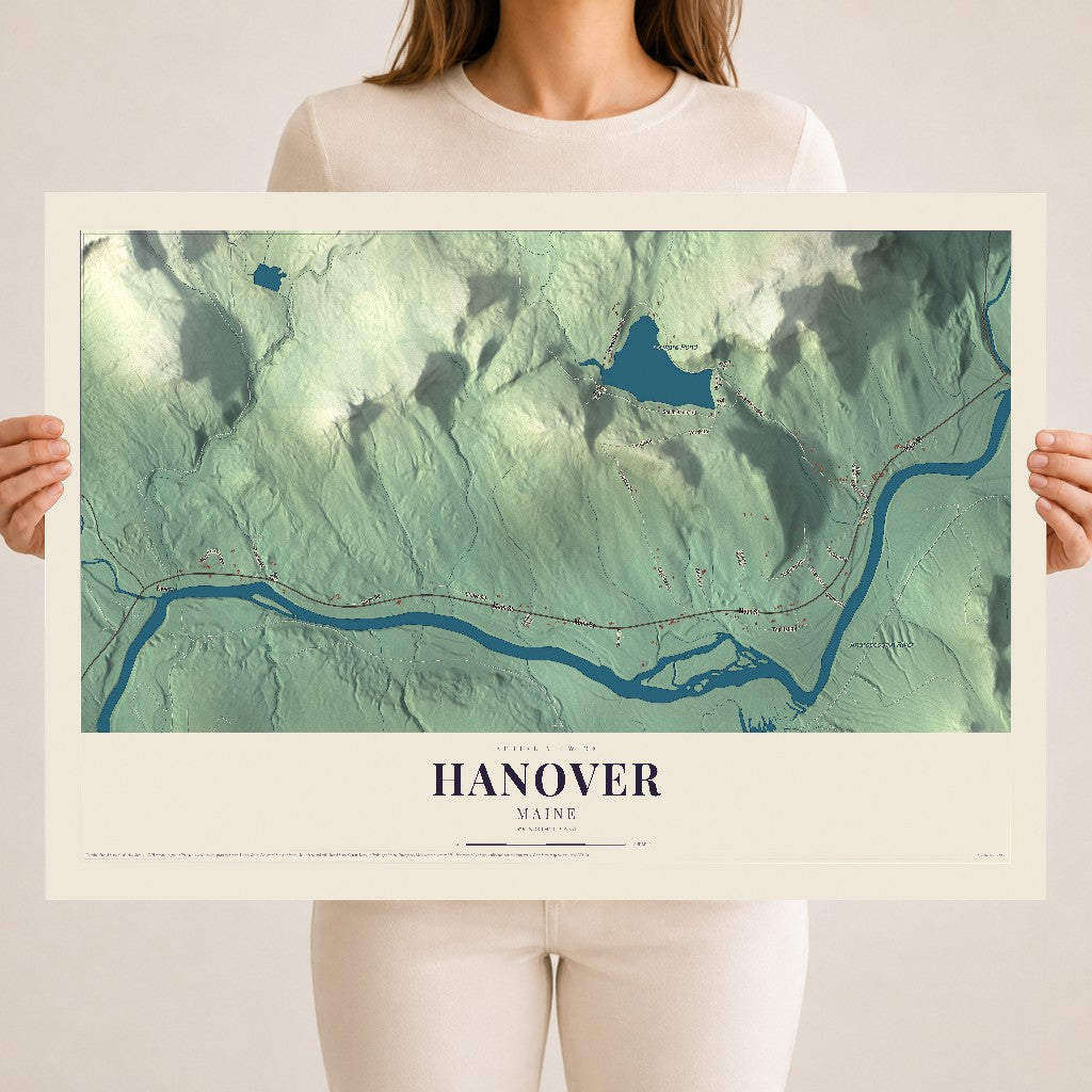 Hanover, Maine map print - 18 x 24 archival matte print
