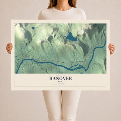 Hanover, Maine map print - 24 x 36 archival matte print