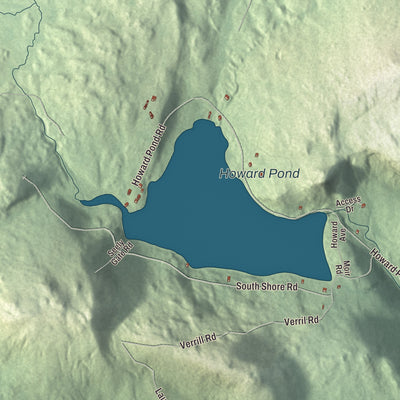 Terrain and local geography detail from the Hanover, Maine map