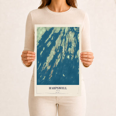 Harpswell, Maine map print - 12 x 18 archival matte print