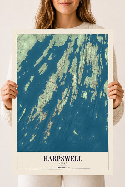 Harpswell, Maine map print - 18 x 24 archival matte print