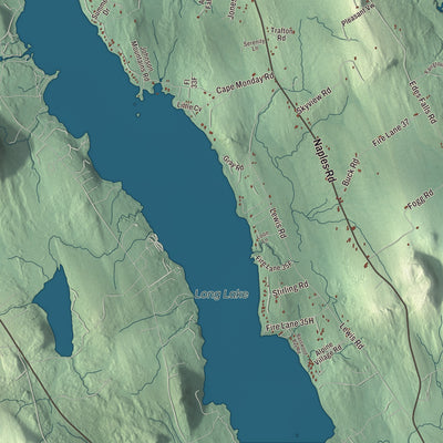 Terrain and local geography detail from the Harrison, Maine map