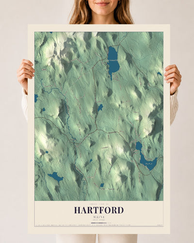 Hartford, Maine map print - 24 x 36 archival matte print