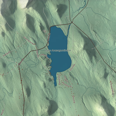 Terrain and local geography detail from the Hartford, Maine map