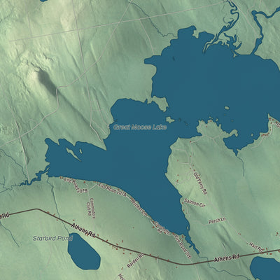 Terrain and local geography detail from the Hartland, Maine map