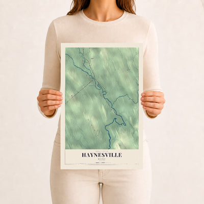 Haynesville, Maine map print - 12 x 18 archival matte print